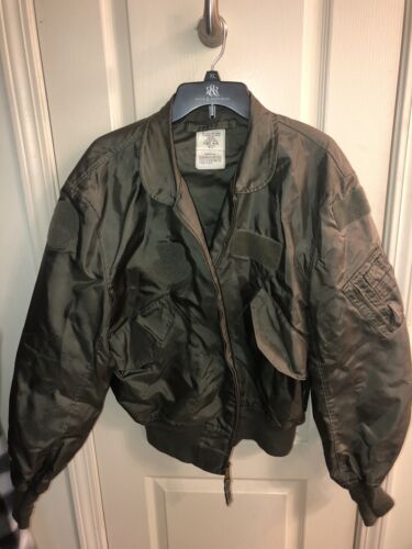 Military Flight Jacket Mens Medium Green Summer Flyer CWU-36/P USAF Vintage - Afbeelding 1 van 10