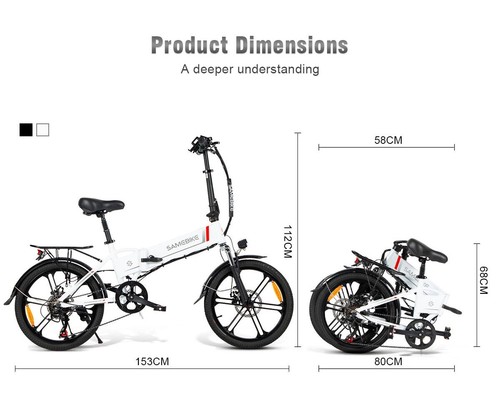 Samebike 250W Foldable Electric Bike 20LVXD30-II 48V 20inch 25kmh Mini E Bike - Picture 11 of 16