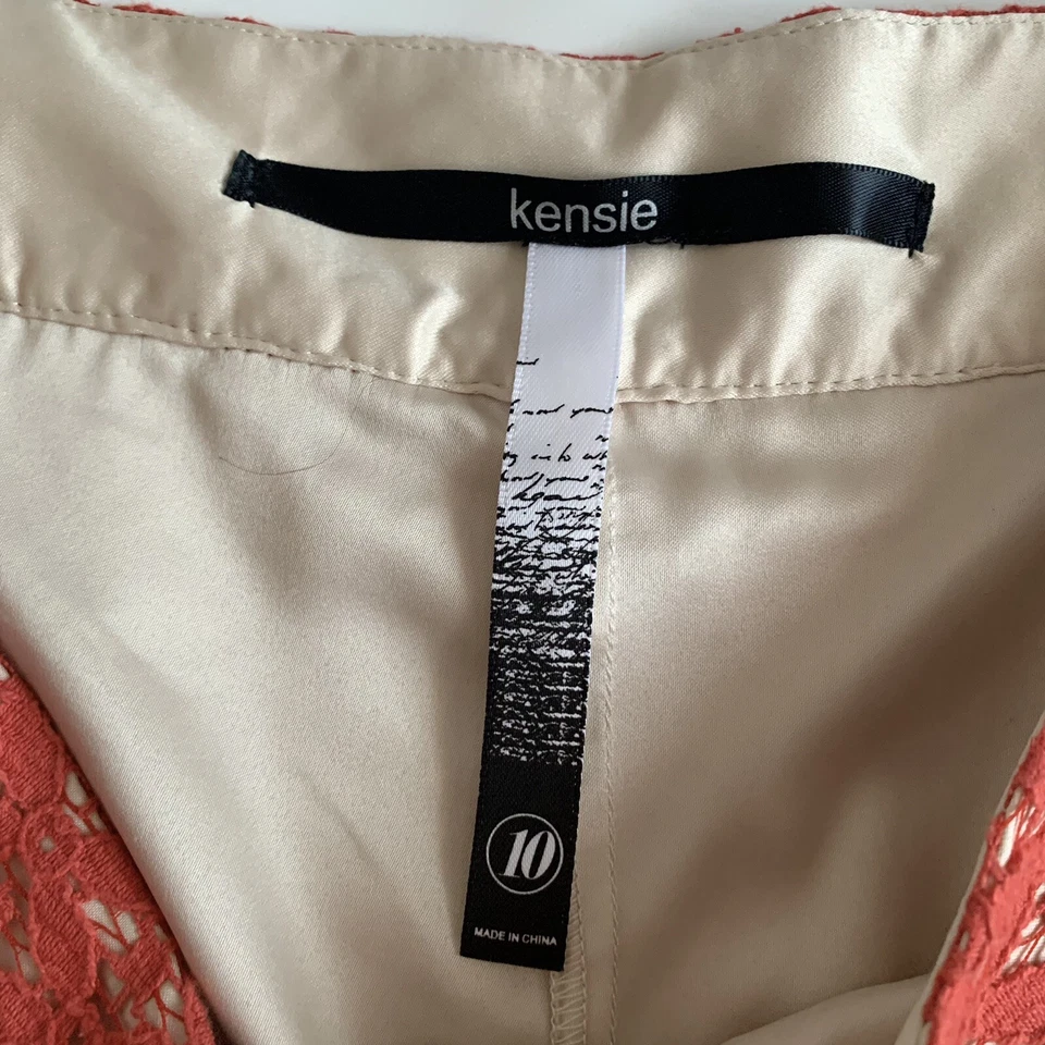 Pantalones Cortos Kensie Rojo Coral Encaje Forrados Talla 10 Nuevos con Etiquetas Foto 4 de 4