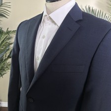 Pronto Uomo Platinum Wool 40 Regular Navy Blazer Sportcoat