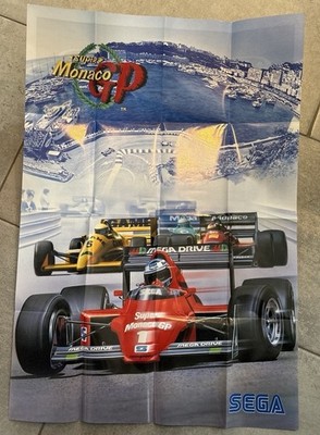 Original Sega Mega Drive Poster (1990)   Super Monaco GP   WIE NEU!