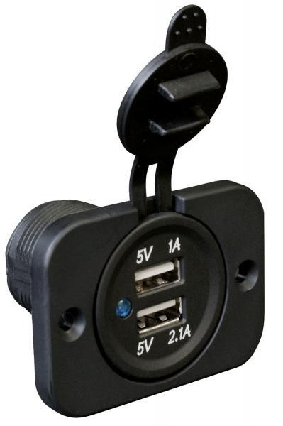 Doppia presa USB da incasso 5V/1A - 5V/2.1A