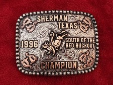 Rodeo BULLRIDING 1996 Sherman Tex X Treme Champion Trophy Buckle Rare 985