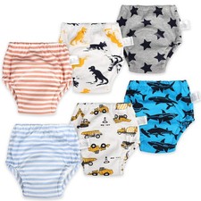 6 Packs Cotton Training Pants Reusable Toddler Potty Training Underwear for B...