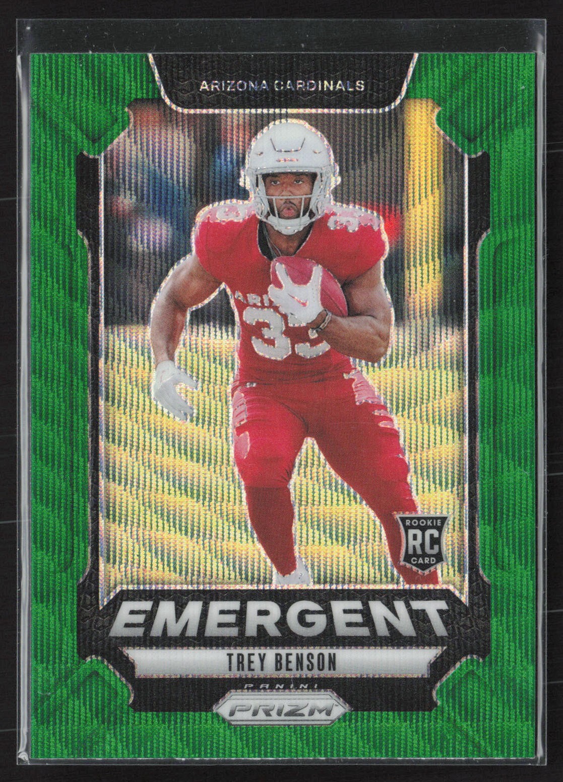 2024 Panini Prizm #17 Trey Benson Emergent Green Wave Prizm
