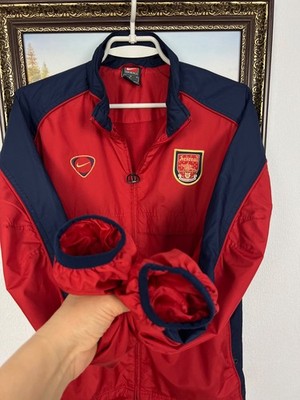 Vintage 90's Nike Arsenal Football Train Jacket Soccer Windbreaker