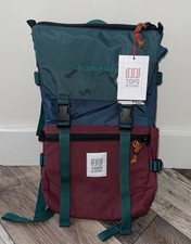 Topo Designs Rover Pack Classic Laptop Backpack Zinfandel/ Botanic Green Branded