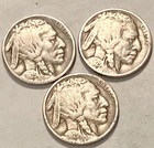 Three  (3) 1925 P  Buffalo Nickel s MIXED GRADES NO RESERVE  *J1878