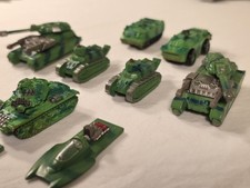Micro Machines Military Lot of 10 Galoob Green Camo Tanks Boats Vehicles Army