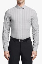 NWT Calvin Klein Men's XL Wrinkle Free Dress Shirt, White, Stretch 17-17.5 32-33