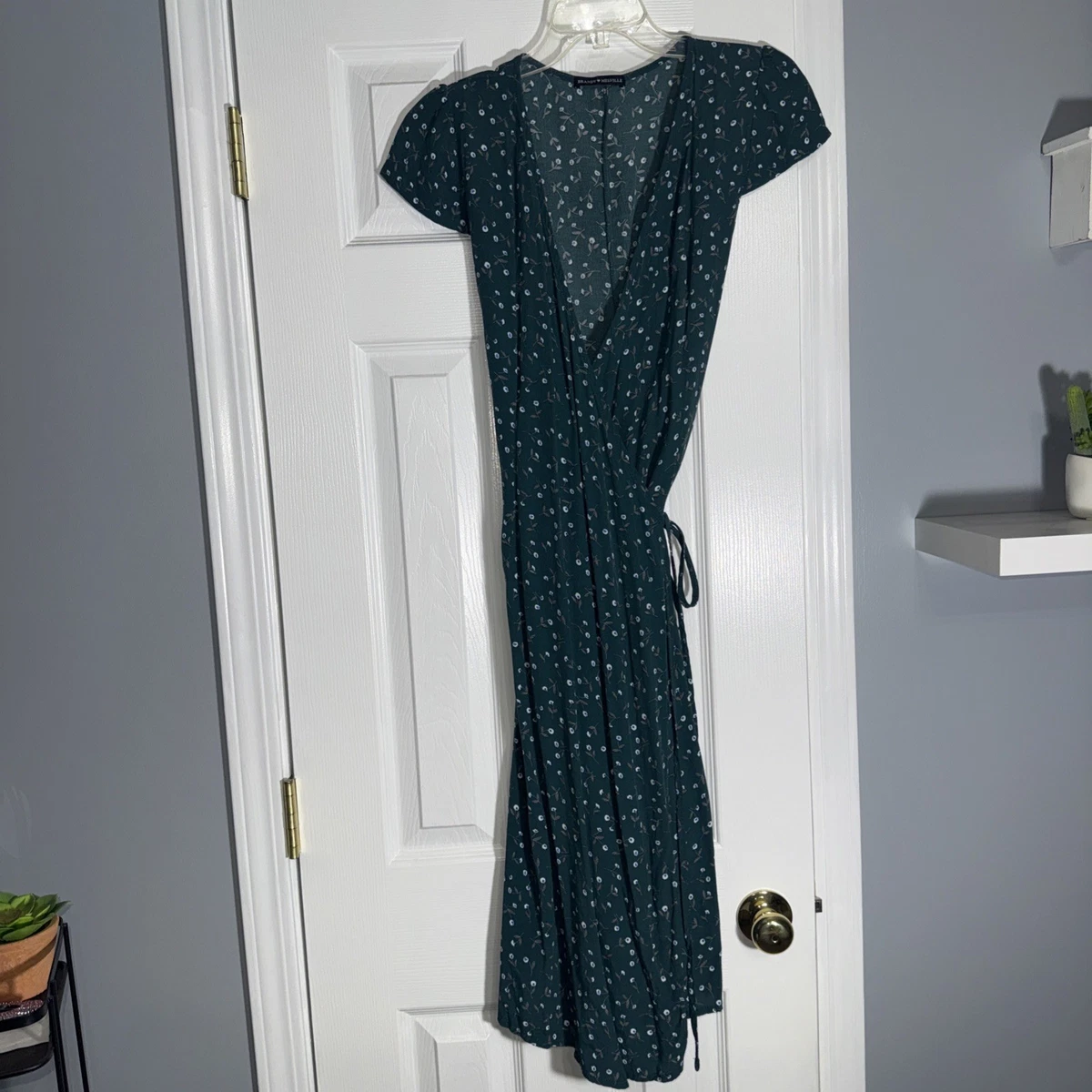 Mini Dress Brandy Melville Green Wrap Dress Brandy Melville Sage Green  Robbie Dress Mercari