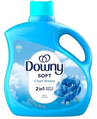 Downy 2-in-1 Liquid Fabric Softener Clean Breeze, 111 fl oz, 150 Loads Softness