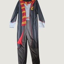 Harry Potter Gryffindor Costume Jumpsuit Medium Black Red Scarf Cosplay Pajamas