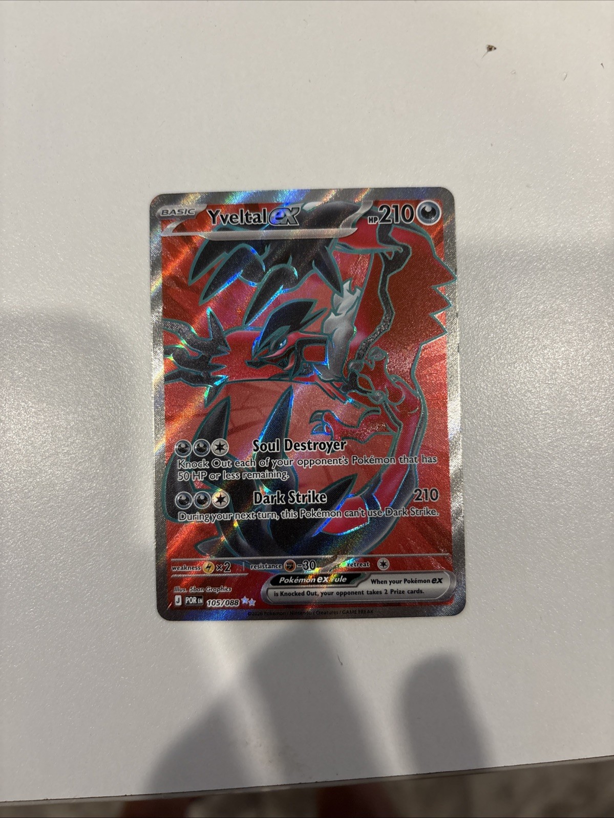 Yveltal Ex Ultra Rare 105/088 UR Perfect Order Pokemon tcg