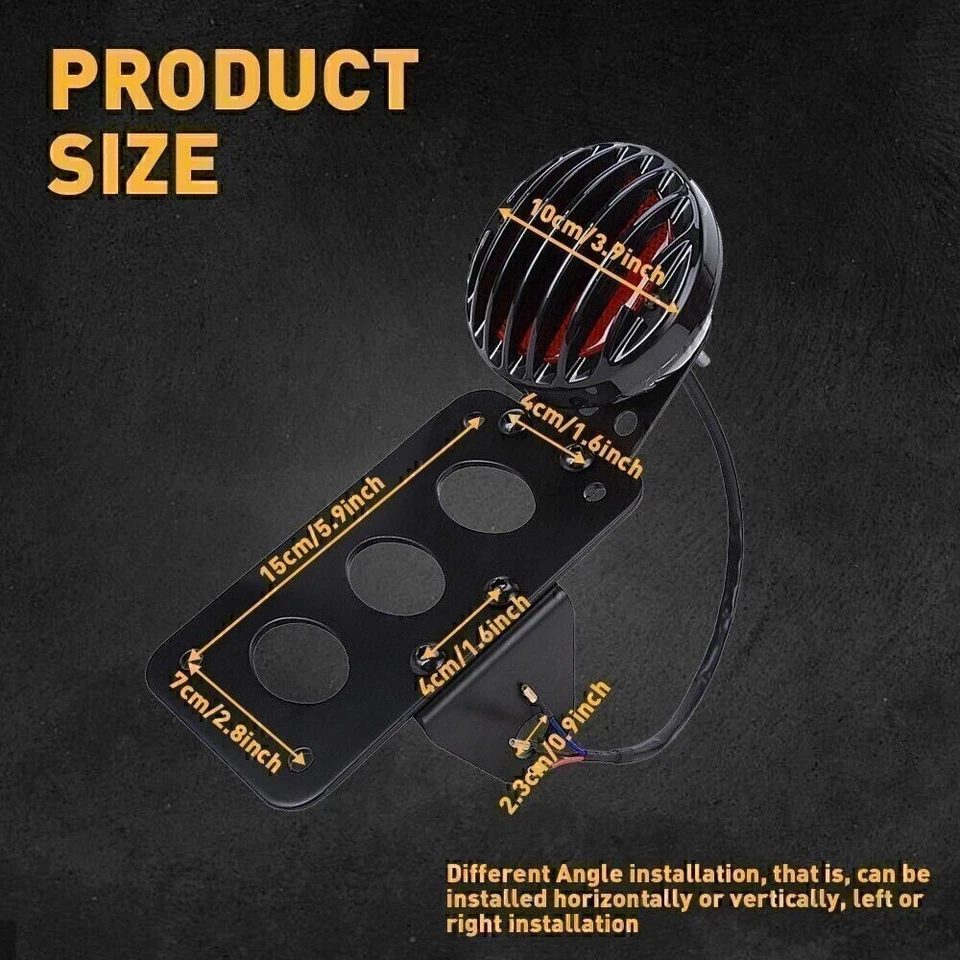 NUEVO Soporte de matrícula de montaje lateral de 3/4" para luz trasera de freno de motocicleta para Harley Foto 3 de 4