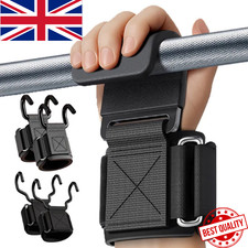 Weight Lifting Hook Grips Wrist Wraps Pull Up Deadlift Gym Training Straps Pair