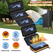 46800mAh Portable Solar Panel Power Bank Mobile Phone Charger Outdoor Camping