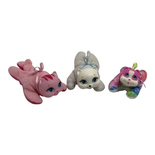 🍉 VINTAGE LOT OF 3 SURPRISE PET BABIES PUPPY RUNT KITTY PINK BLUE WHITE EUC