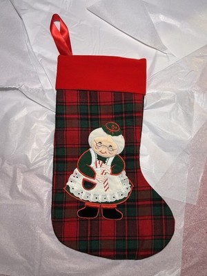 Vintage 1980 s Christmas Sticking Plain Flannel Mrs Claus Granny