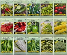 15 Pack Vegetable Garden Seeds - Deluxe Heirloom Variety Pack, Non-GMO, Perfect