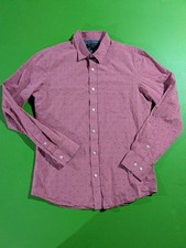 Banana Republic Soft Wash Slim Fit Button Shirt Red Textured Medium