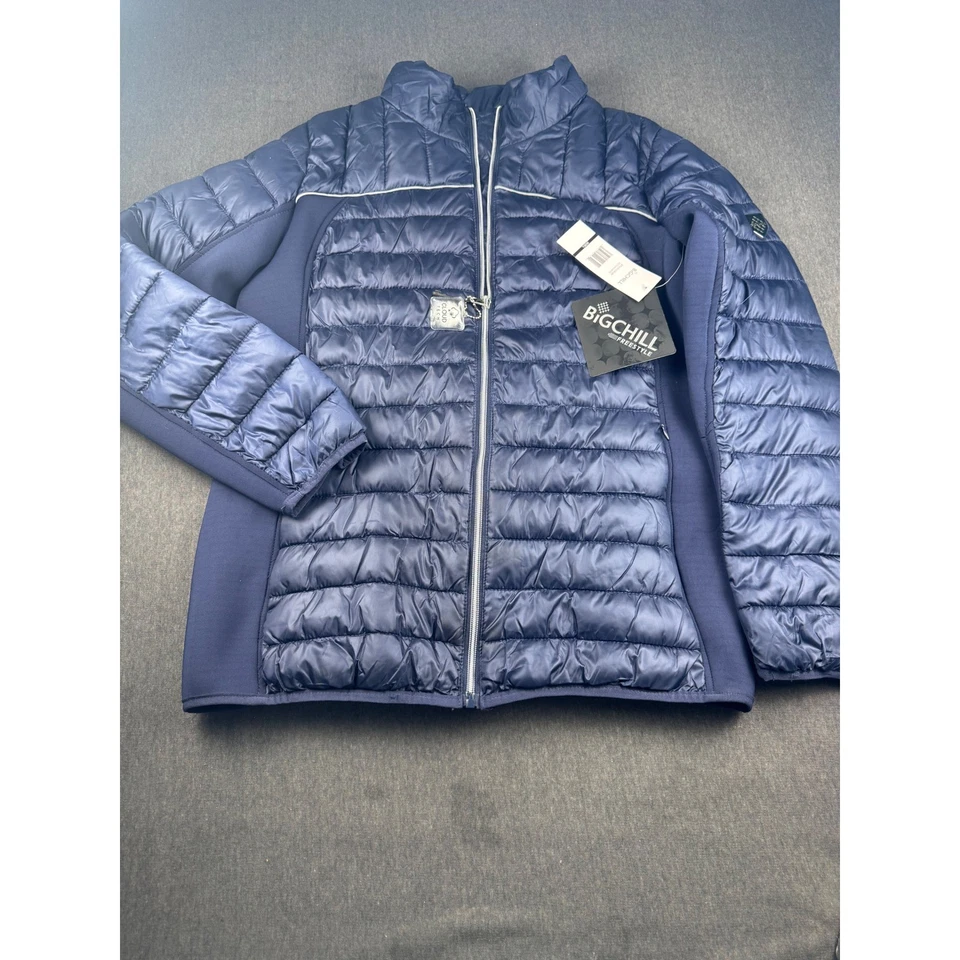 Chaqueta acolchada BIGCHILL Freestyle azul marino Light Cloud Tech cremallera completa para mujer L Foto 2 de 4