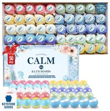 Bath Bombs Set 50 Pack 10 Scents Natural Gift Box All Skin Types Nourishing