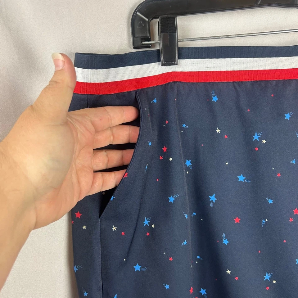 Saia de tênis de golfe Lady Hagen feminina XXL azul marinho estrelas listra branca vermelha - Imagem 3 de 4