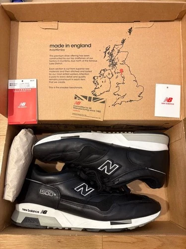 New Balance M1500BK Black Leather Made in England US10.5 Rare with Box