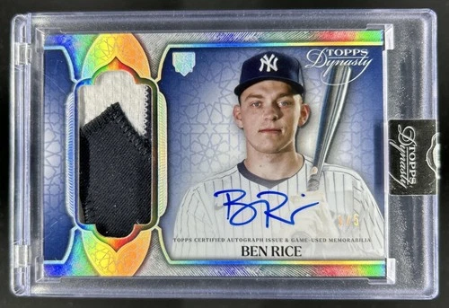 2025 Topps Dynasty Ben Rice Patch Auto Autograph Silver Rookie RC #/5 Yankees