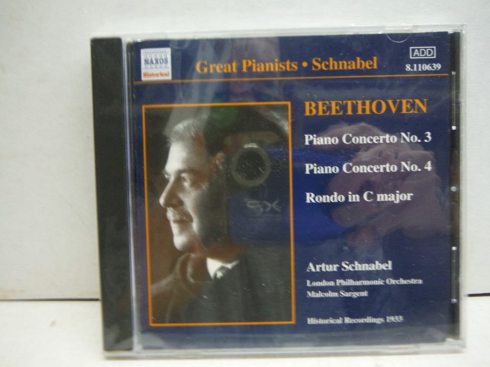 Beethoven Piano Concerto No 3 4 Rondo C Schnabel Sargent London Phil CD 2001