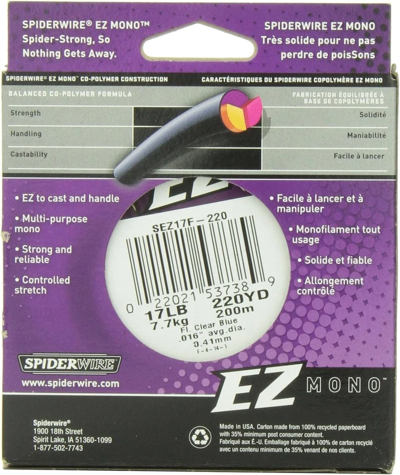 Ultra-Strong Dyneema Braided Fishing Line - 4 lbs, Fluorescent Clear/Blue 220y - Image 3 of 3