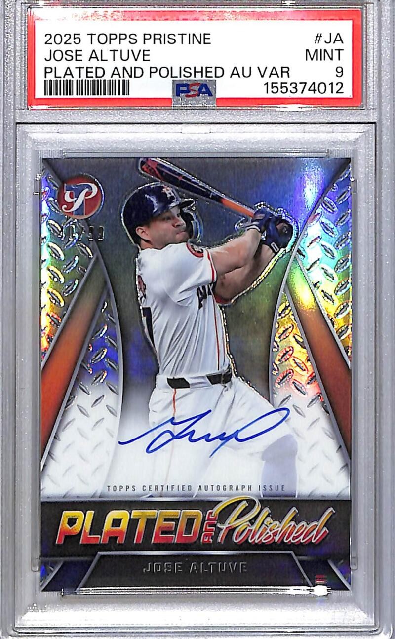 2025 Topps Pristine Plated and Polished #PAPAV-JA Jose Altuve PSA 9 MINT Auto 40