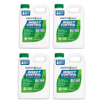 Earth s Ally Insect Control Concentrate 32oz Organic Garden Spray 4 Pack 