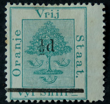 Orange Free State 1882 ½d on 5/- SG 36 Unused no gum cat £25