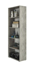 Libreria GORLAGO a 4 ripiani in laminato, in 2 colori diversi, LAP 50x165x30 cm