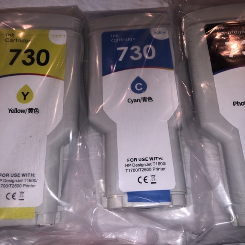 Cartucce di inchiostro 730 300ML 6 confezioni per Hp T1600, T1700 e T2600. 5 sigillati 1 aperti - Foto 3 di 8