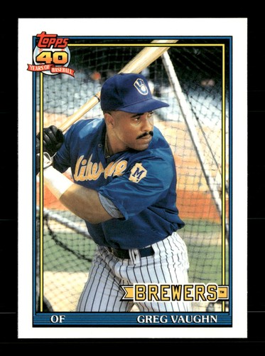 1991 Topps Tiffany Greg Vaughn #347 card