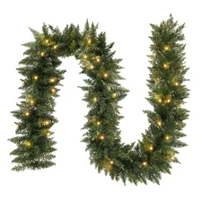 9 FT Pre-lit Christmas Garland Holiday Artificial Decor, Christmas Garland wi...