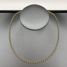 9 ct Gold Belcher Link Chain Necklace 375 Yellow Gold - 18" Inches