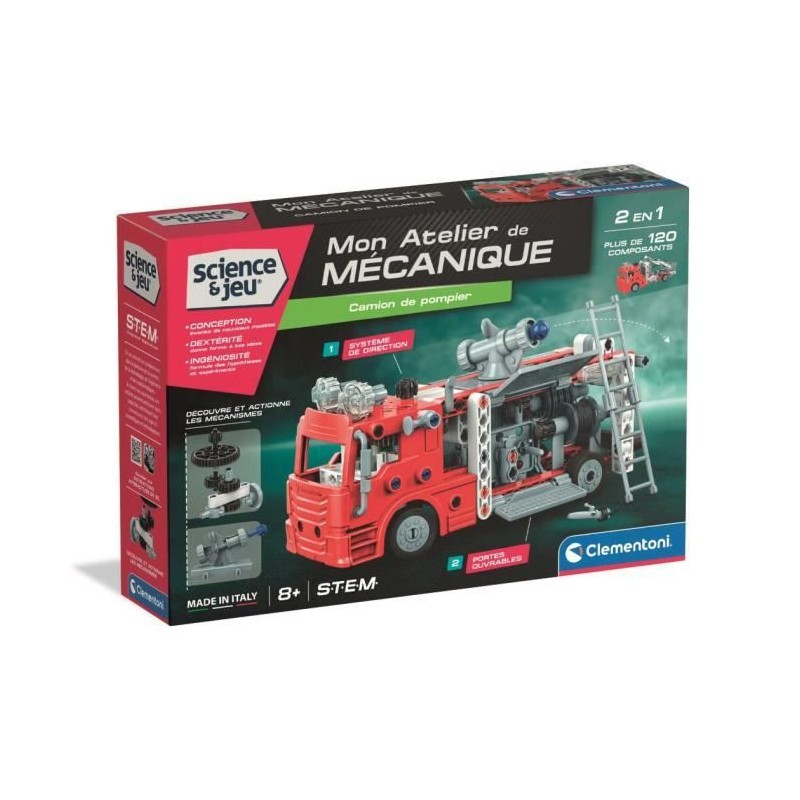 Camion de pompier Clementoni avec grande échelle interactive et roues libres