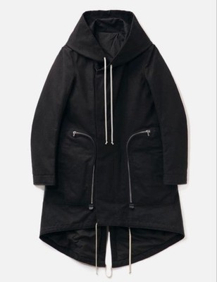Rick Owens Bauhaus Fishtail Coat Men's L Black Polyester 2022 SS