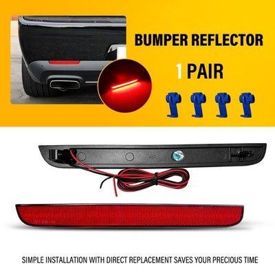 Pair Red Lens Bumper Reflectors Light For 2015-22 Dodge Challenger Left & Right