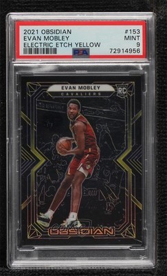 2021 Panini Obsidian Electric Etch Yellow 9/10 Evan Mobley #153 Rookie RC 16xu