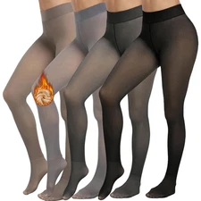 Women Thick Fleece Lined Thermal Pantyhose High Waist Slimming Tights Stockings