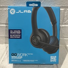 JLab GO Work Wireless On-Ear Headset Gen 2, Boom Mic, USB Dongle Connection