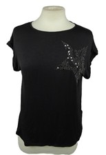 Image of Beaded Star Top Short Sleeves Charcoal XS Mint Velvet RRP £59 New with tags