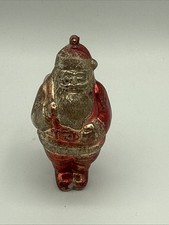 Vtg 1950s Japan Hard Plastic Santa Claus Christmas Ornament Metalized
