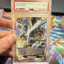 Bandai Digimon CCG Alphamon BT6-111 Secret Rare Holo PSA 9 MINT Graded Slab