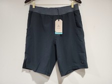 PrAna Super Mojo II Shorts Mens Medium Black Logo Quick Drying Moisture Wicking